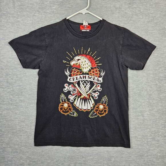 Cream Soda Unisex Adult Japanese Brand Eagle Beads Embroidered Tee Size M - Picture 1 of 7